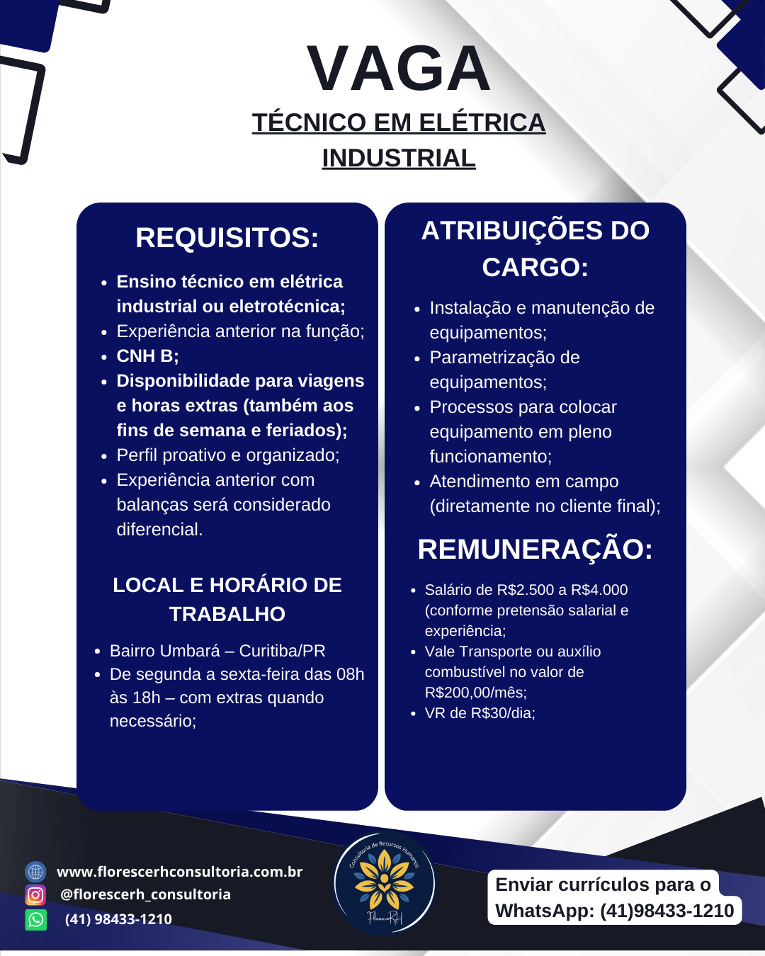 Técnico em elétrica industrial